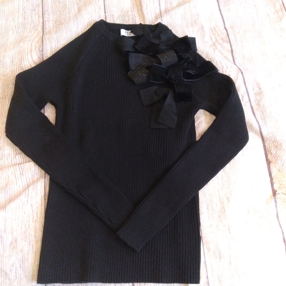 Bzzy Style black ribbed sweater sz 18 girl - Picture 2 of 4